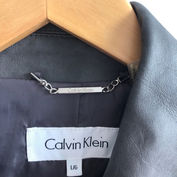 Calvin Klein Faux Leather Full Zip Moto Jacket - Picture 3 of 6
